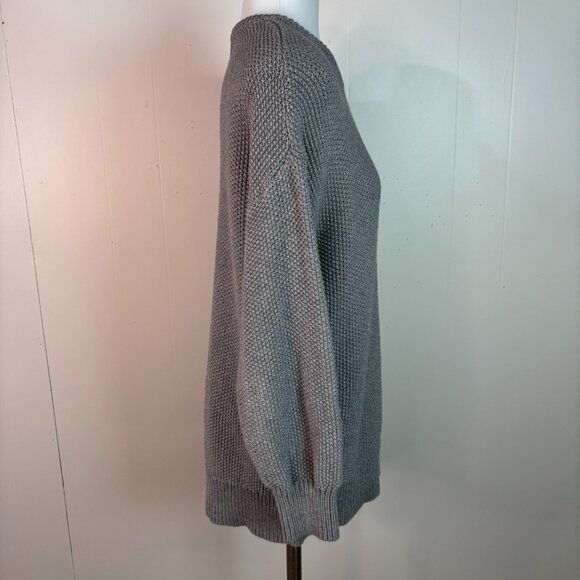 Old Navy Sweater Medium Gray Crew Neck 100% Cotton Long Sleeve Pullover Women's - Picture 6 of 8